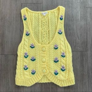 F&L Yellow Knit Sweater Vest